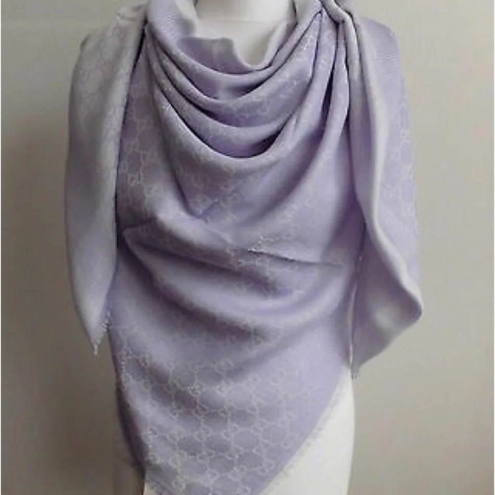 Gucci wool silk GG scarf